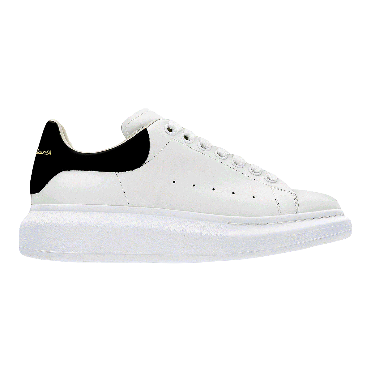Alexander McQueen calf leather low top board shoes in black and white