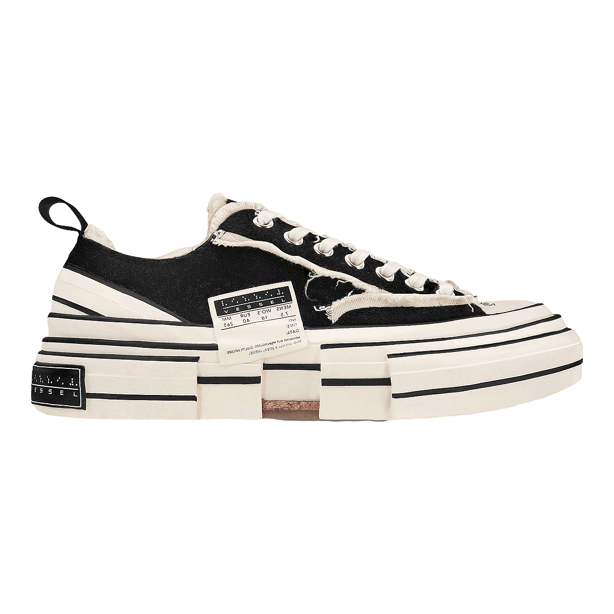 XVESSEL G.O.P. Low Black Casual Board Shoes