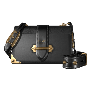 PRADA Cashier Prada Black Leather Shoulder Bag Handheld