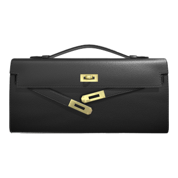 Herm è s Kelly Cut Black Leather Handbag