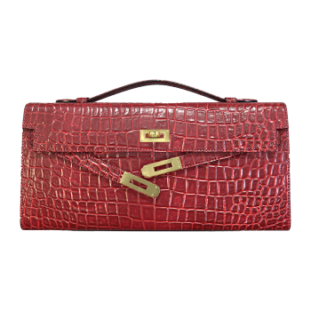 Herm è s Kelly Cut Red Crocodile Leather Handbag