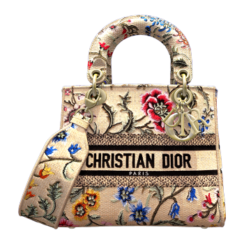 Dior Lady D-Lite Dior Floral Canvas Embroidered Handbag Shoulder Bag