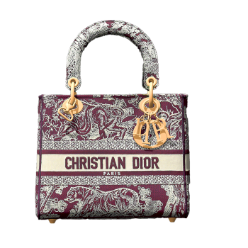 DIOR Lady D-Lite Dior Floral Embroidery Pattern Handbag