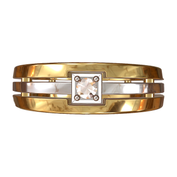 Light luxury two tone gold-plated diamond studded ring, wedding ring, pair ring