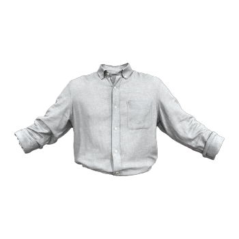 Casual and versatile Japanese workwear long sleeved shirt in light gray