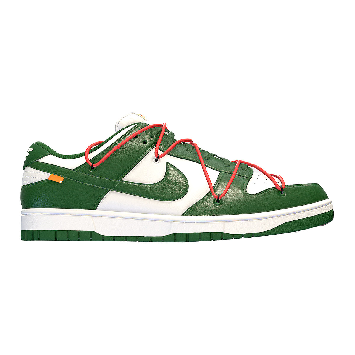 Nike Dunk Low x Off White LTHR OW Co branded Nike Casual Board Shoes Green