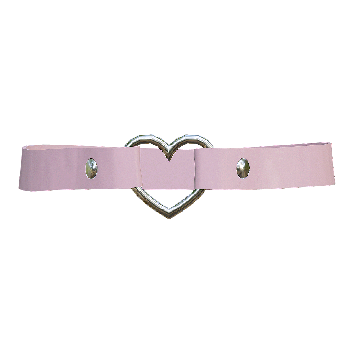Personalized Sweet Cool Punk Gothic Leather Collar Metal Heart Neck Strap Pink