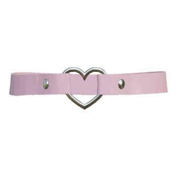 Personalized Sweet Cool Punk Gothic Leather Collar Metal Heart Neck Strap Pink