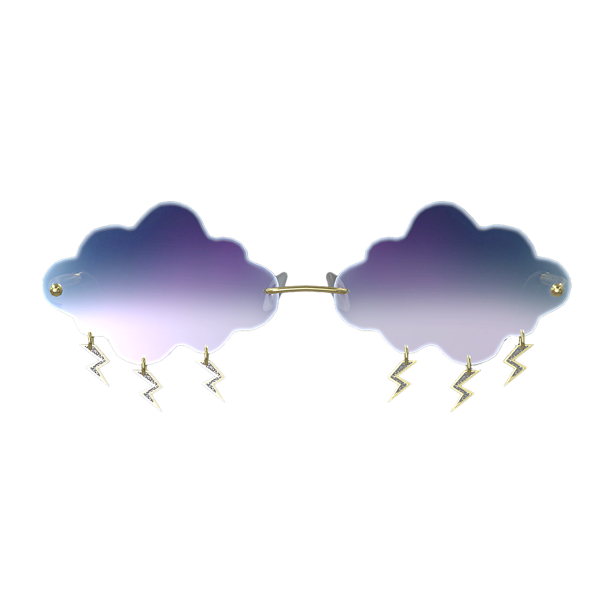 Personalized niche cloud lightning irregular sunglasses party glasses
