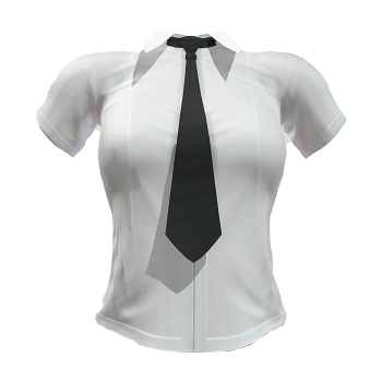 White college style slim fit tie shirt short sleeved JK uniform