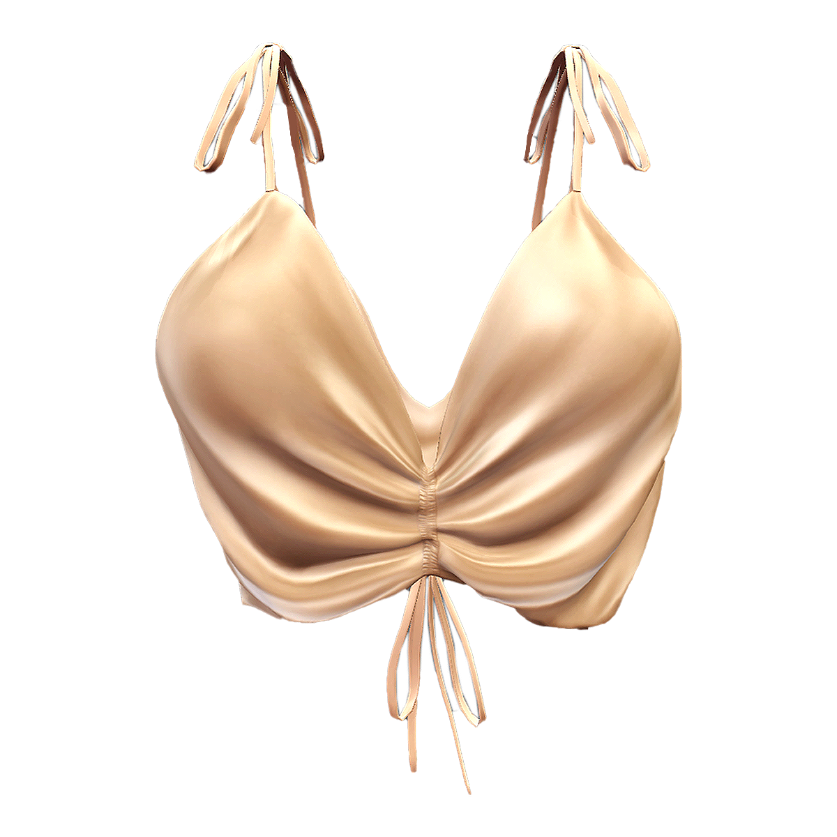 Sexy deep V-neck camisole with drawstring waist cinching short top