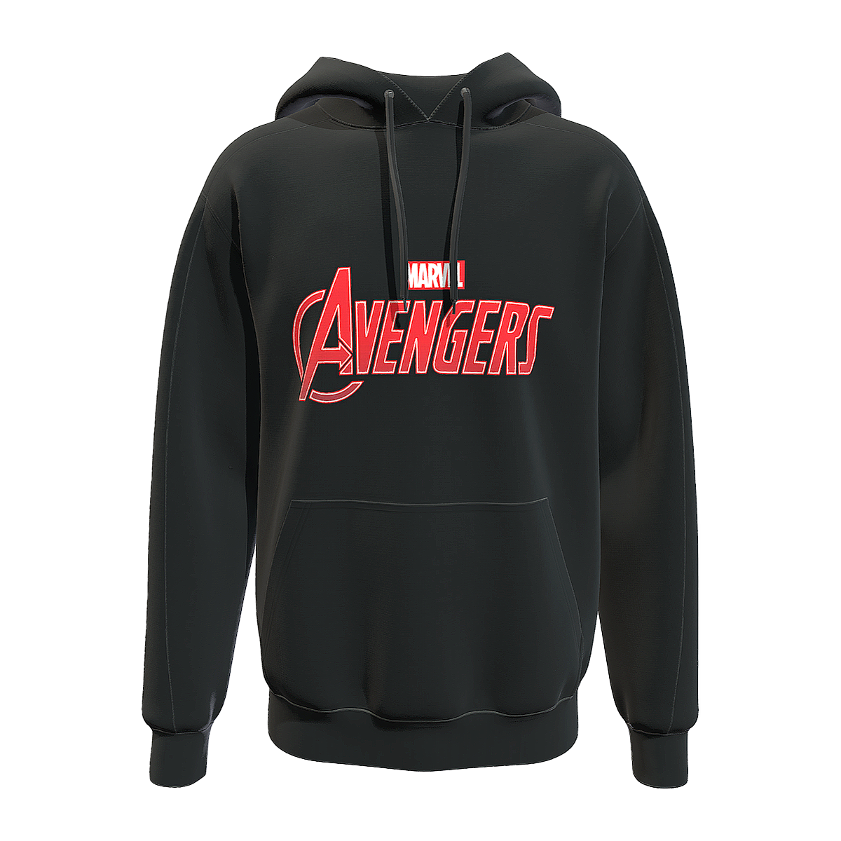 Casual loose letter printed black hooded sweatshirt