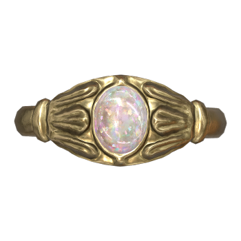 Vintage light luxury palace style inlaid oval mica shell gold ring