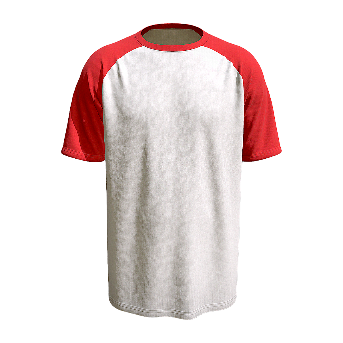 Loose and versatile base half sleeved round neck raglan T-shirt in red
