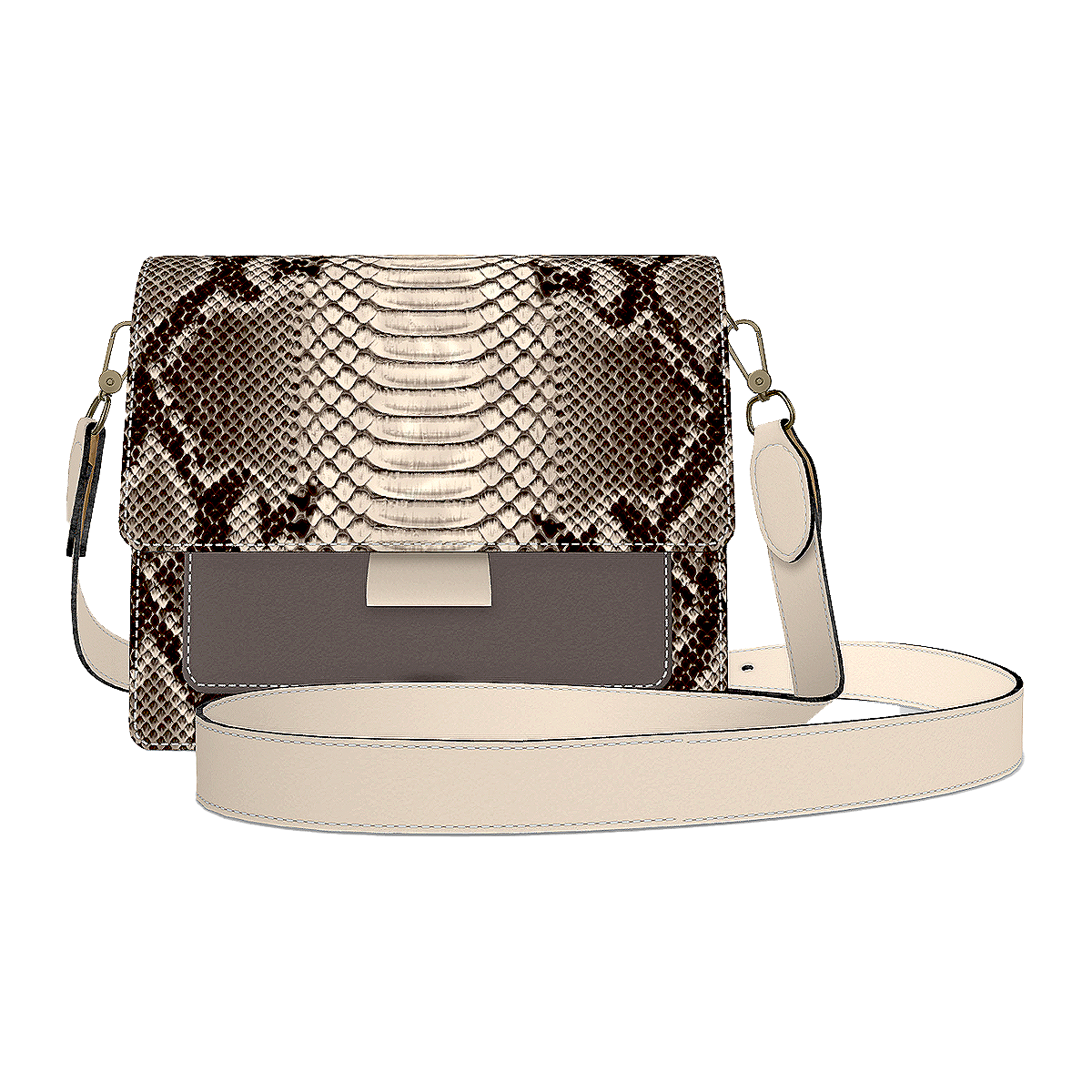 Niche Python Pattern Leather Cross Shoulder Small Square Bag Organ Bag