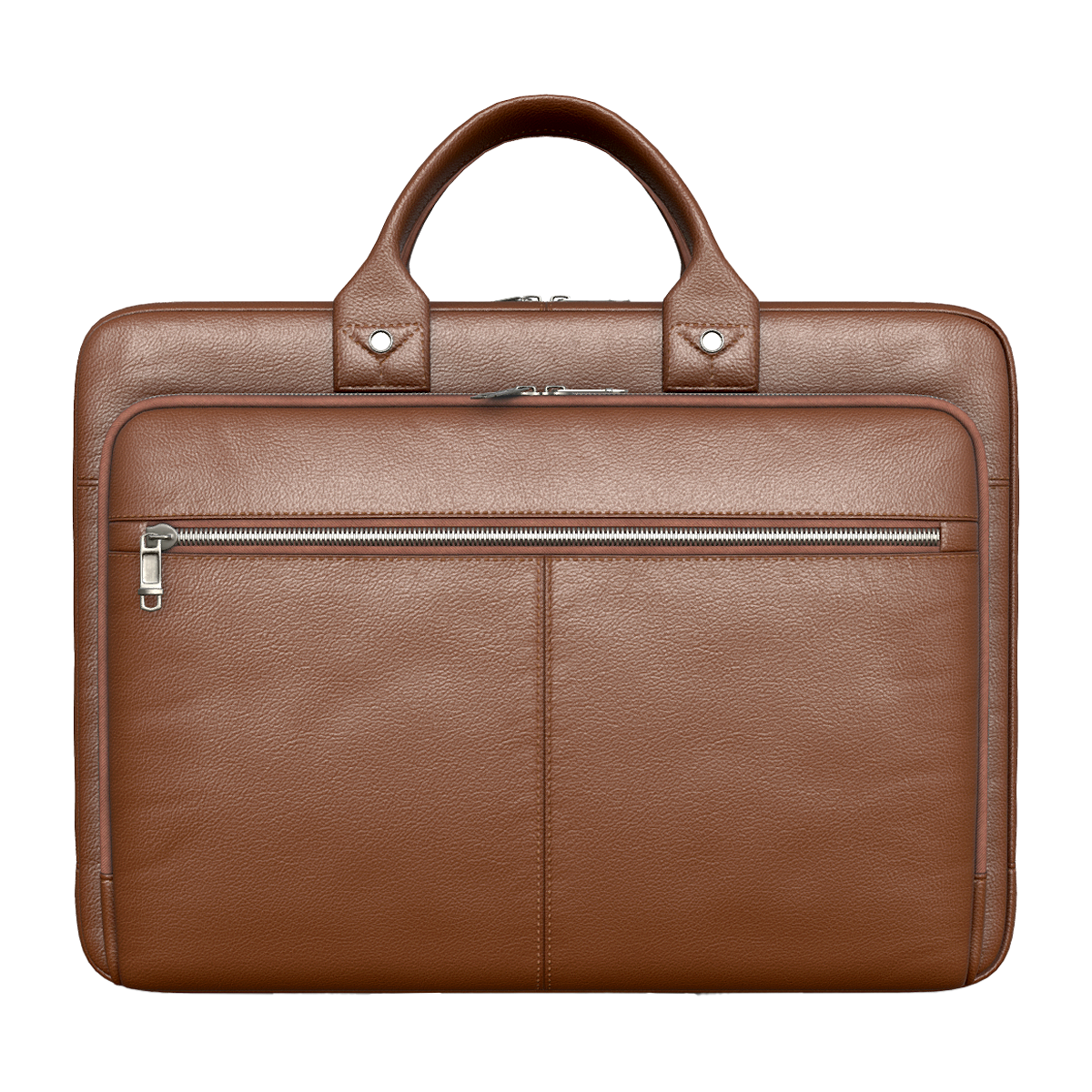 Large Capacity Double Zipper Business Handheld Leather briefcase