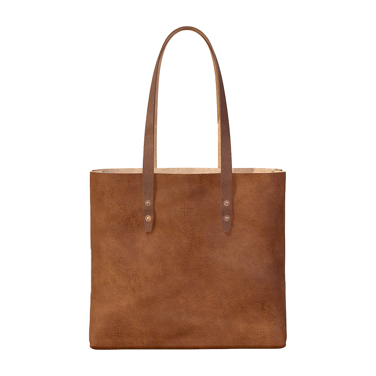 Vintage versatile commuting large capacity leather square tote bag