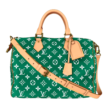 Louis Vitton Speedy 40 Louis Vuitton Classic Vintage Leather Shoulder Bag Green