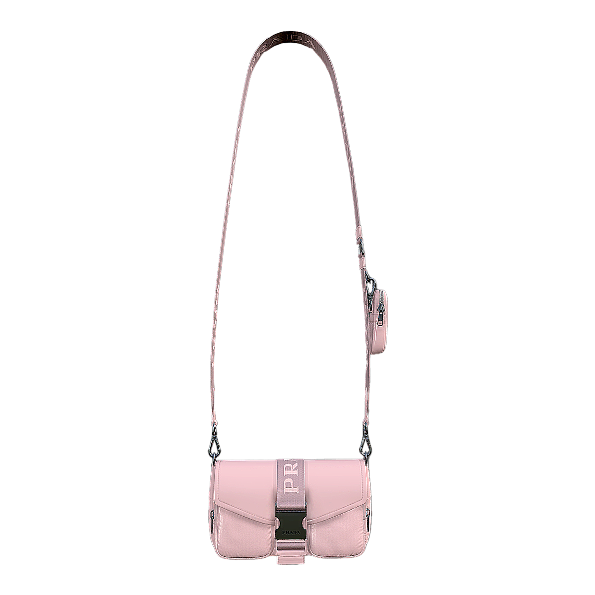 PRADA Lock Flip Shoulder Bag Pink