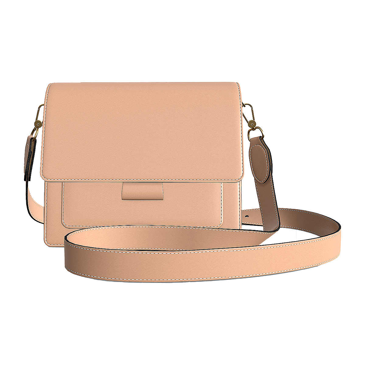 Versatile casual flip accordion bag, single shoulder crossbody bag, apricot color