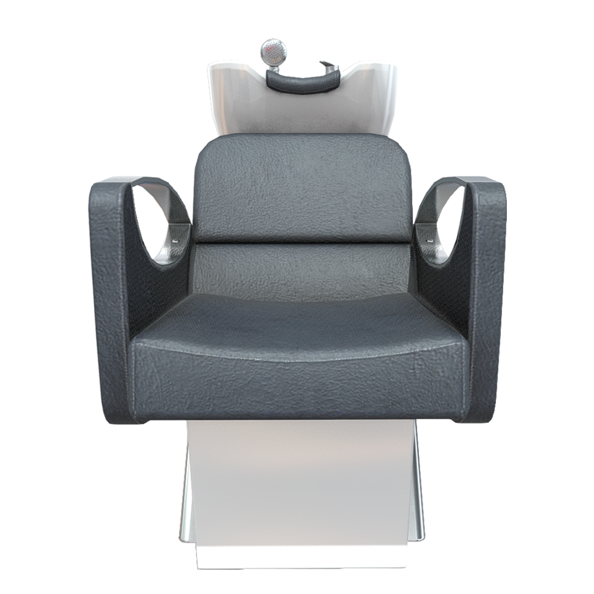 Barber shop ceramic base sink leather backrest armrest hair washing chair