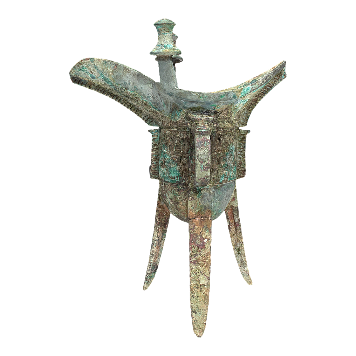 Late Shang Dynasty Bronze Cup Three Cup
