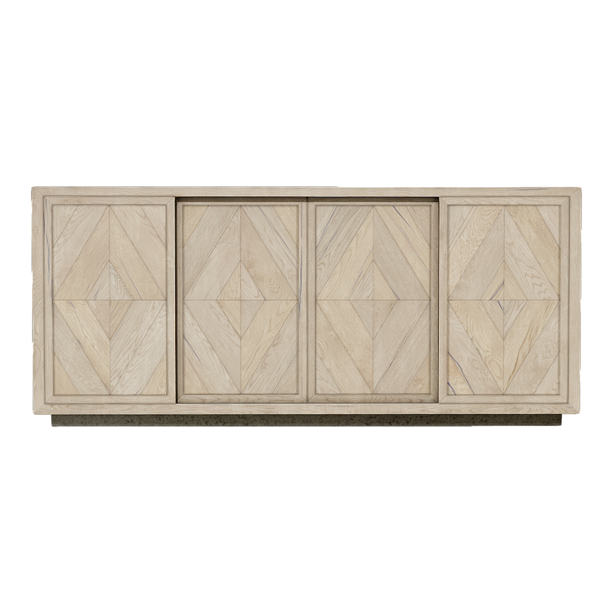 Nordic living room white oak sliding door storage cabinet