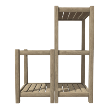 Simple oak solid wood frame three-layer storage rack display rack