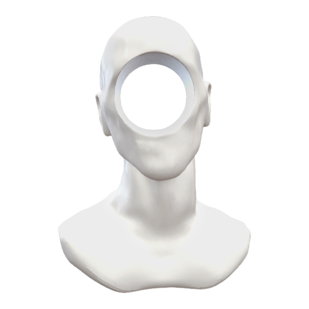Modern Art White Gypsum Hollow Human Head Ornament