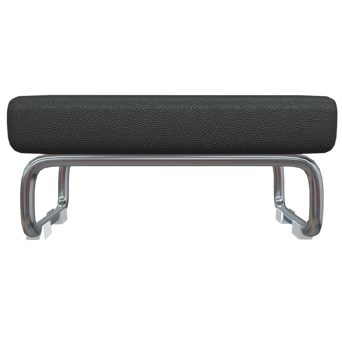 Modern minimalist metal base, black leather low stool