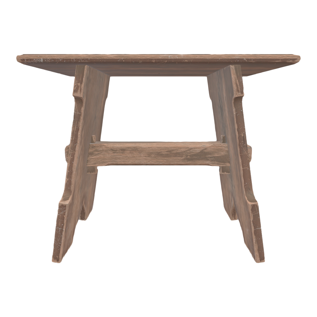 Retro interior and exterior minimalist oak bench low stool - oak