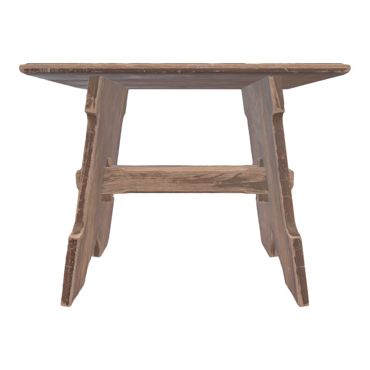 Retro interior and exterior minimalist dark oak bench low stool - dark oak