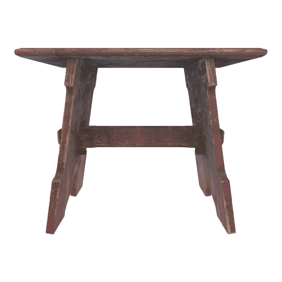 Retro interior and exterior minimalist solid wood red paint wooden bench low stool - solid wood red paint