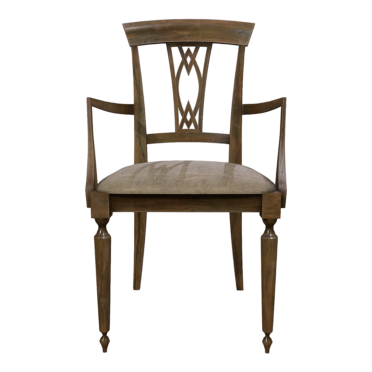 Chinese retro black walnut single seat cushion backrest chair