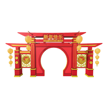 Chinese New Year of the Ox Spring Festival Shopping Mall Decoration Door