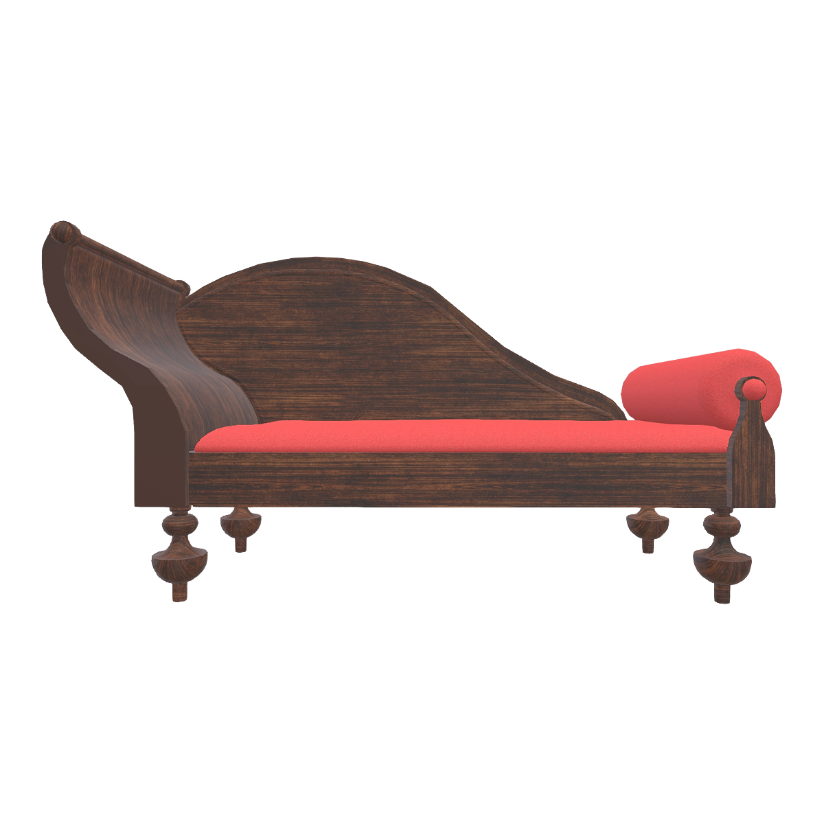 Nordic Home Black Walnut Fabric Cushion Concubine Chair Sofa - Concubine Chair Sofa