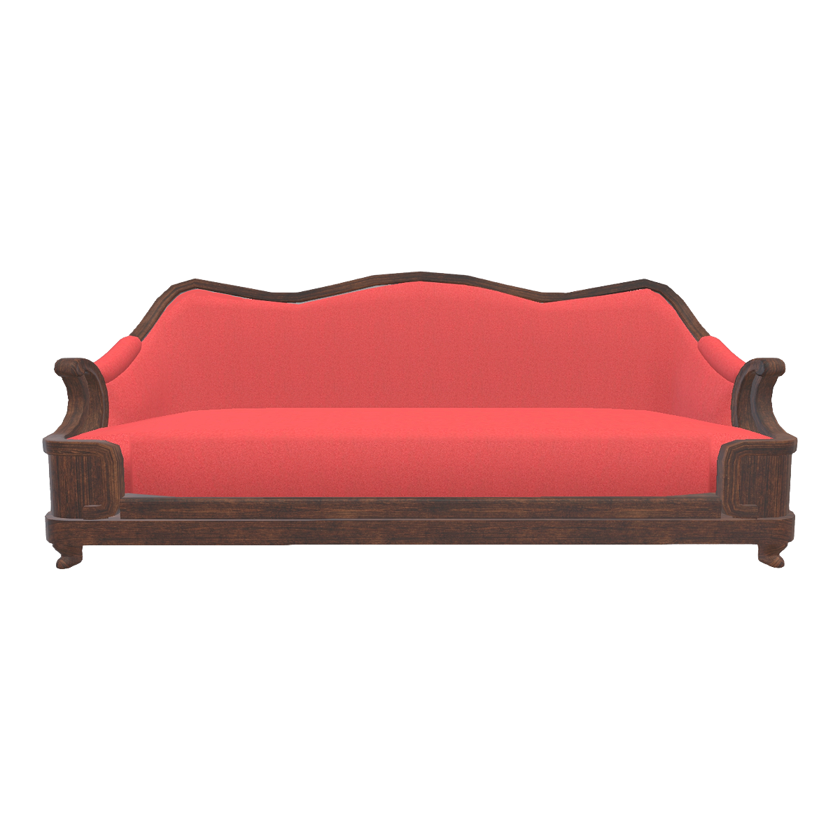 Nordic Home Black Walnut Fabric Cushion Sofa - Low Sofa