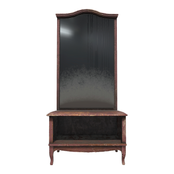 Nordic Walnut Mirror Cabinet Storage Cabinet - Walnut