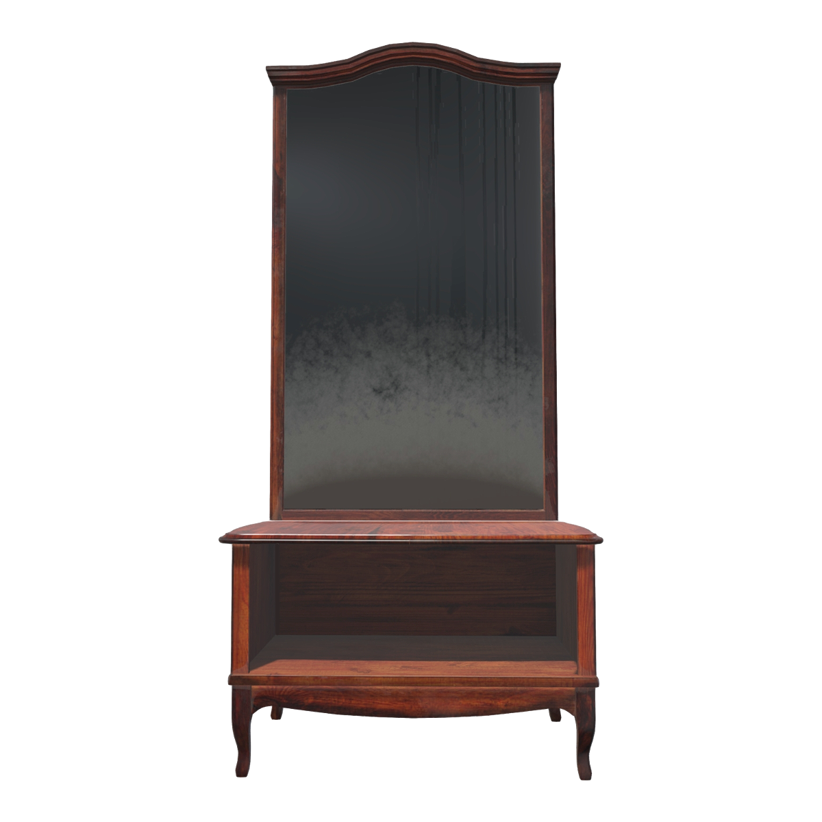 Nordic walnut mirror cabinet storage cabinet - Red walnut wood