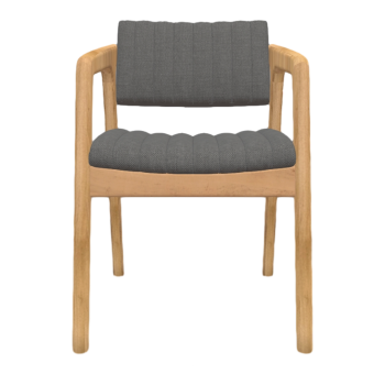 Modern indoor dark gray striped fabric single person backrest armchair - chair