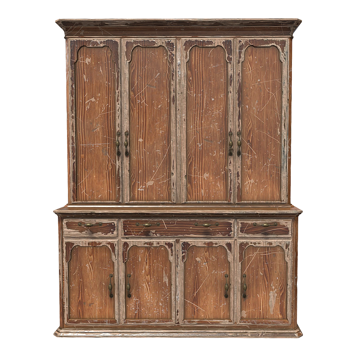 Vintage vintage double door drawer storage cabinet - Walnut wood storage cabinet