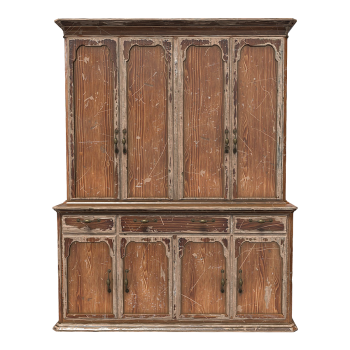 Vintage vintage double door drawer storage cabinet - Walnut wood storage cabinet