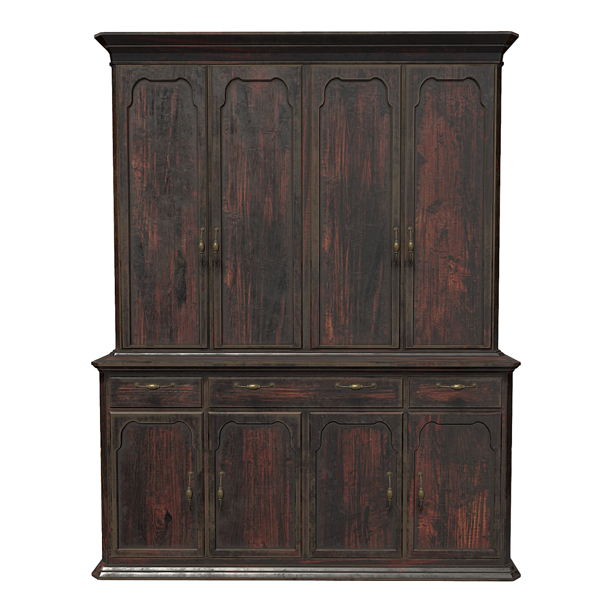 Vintage vintage double door drawer storage cabinet - North American black walnut wood