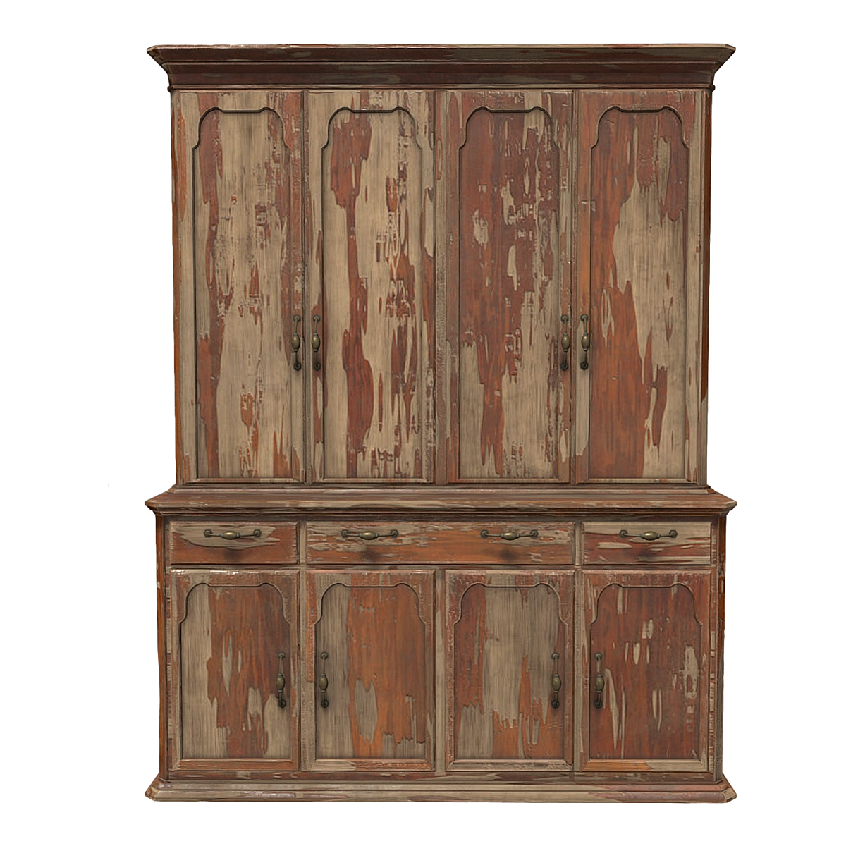 Vintage vintage double door drawer storage cabinet - dark oak