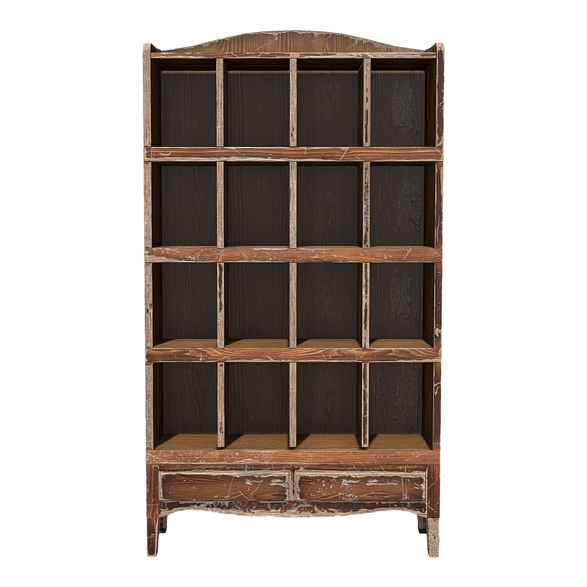 Vintage vintage solid wood floor standing multi grid storage cabinet - walnut wood