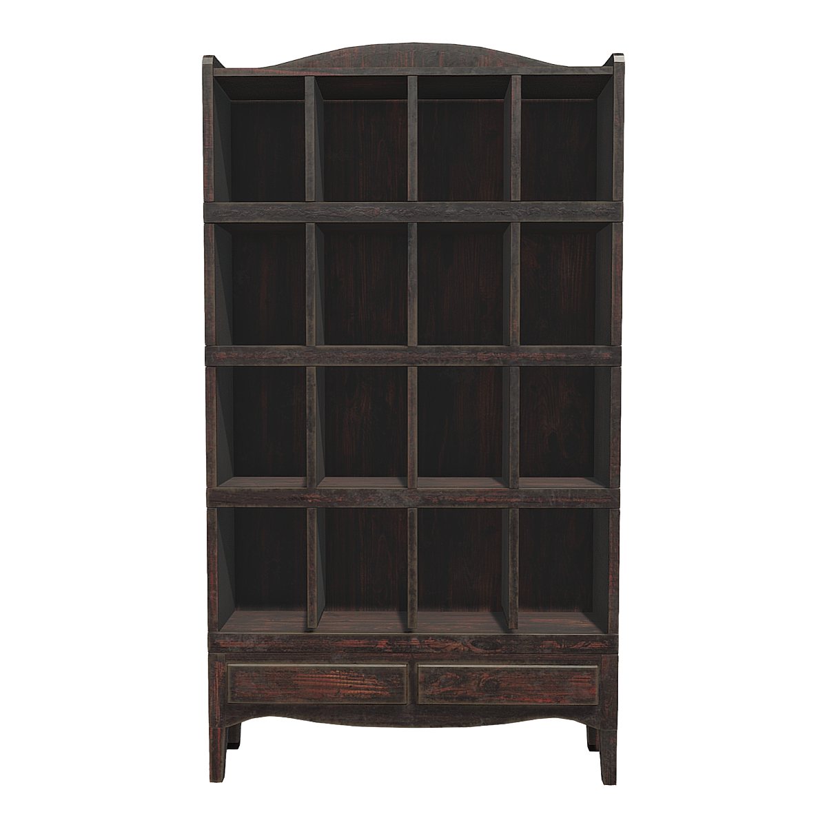 Vintage vintage solid wood floor standing multi grid storage cabinet - North American black walnut wood