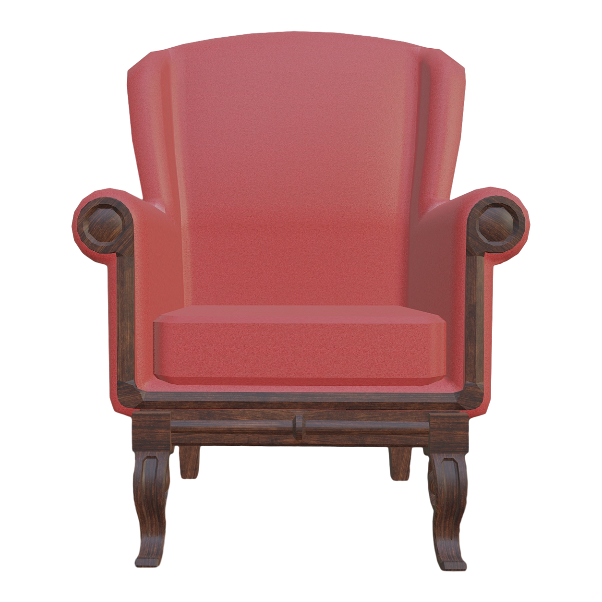 Nordic Home Black Walnut Fabric Single Sofa - High Back Chair Sofa