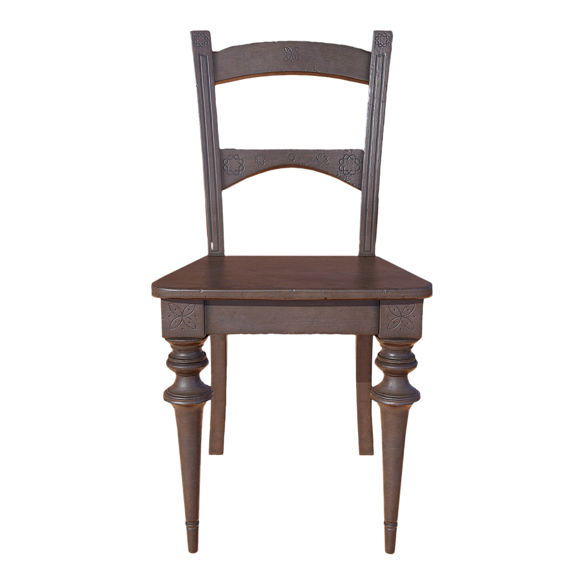 Nordic classical black walnut single backrest dining chair