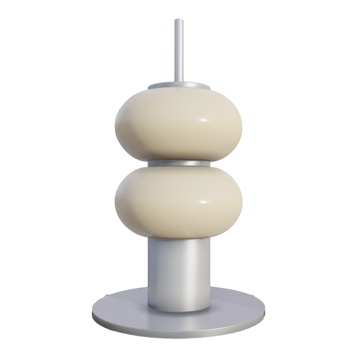 Simple desktop metal base ivory ceramic decoration
