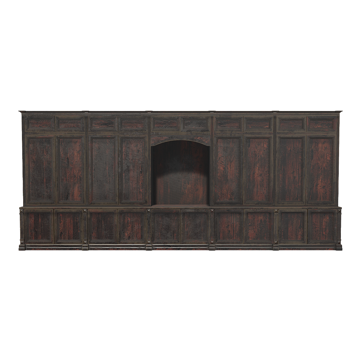 Vintage vintage large double door storage cabinet - North American black walnut wood